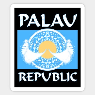 National Flag of Palau with Manta Rays Sticker